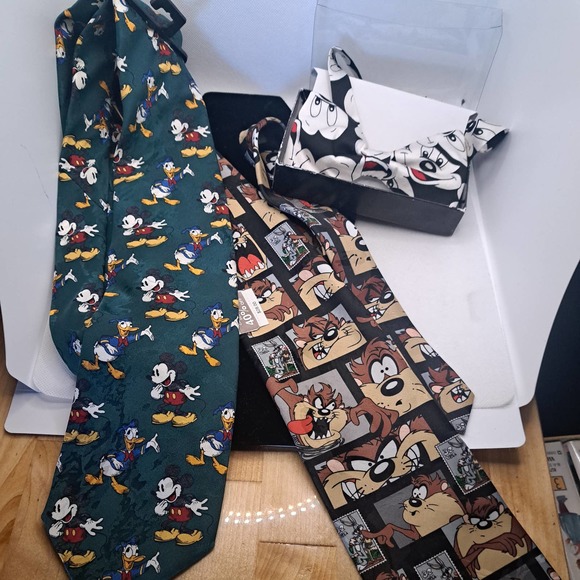 NWT - Three Fun Loony Tunes and Mickey Mouse Ties! - Picture 1 of 5
